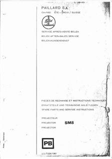 Bolex SM 8 manual. Camera Instructions.